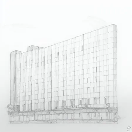 Building pencil drawing