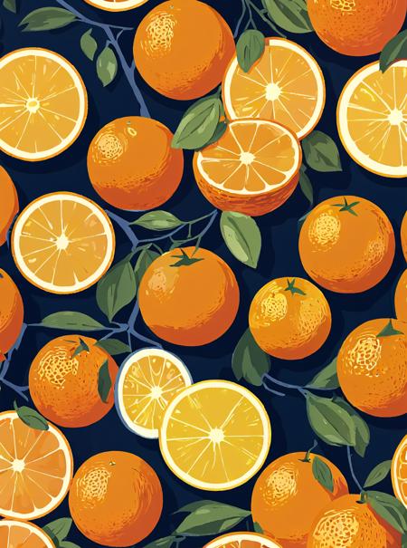 vctr artstyle oranges, complex details 