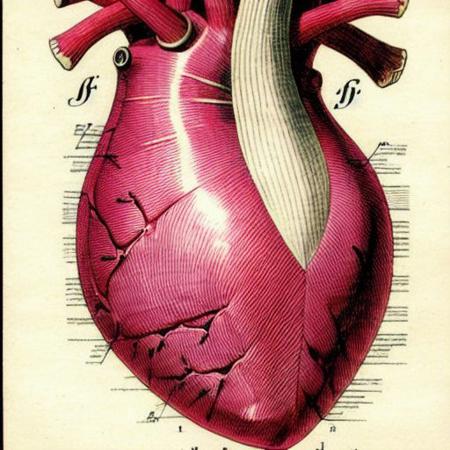 intricate illustration of  alien heart, arcane labels, viscera, art by anatomical-illustration, modelshoot style