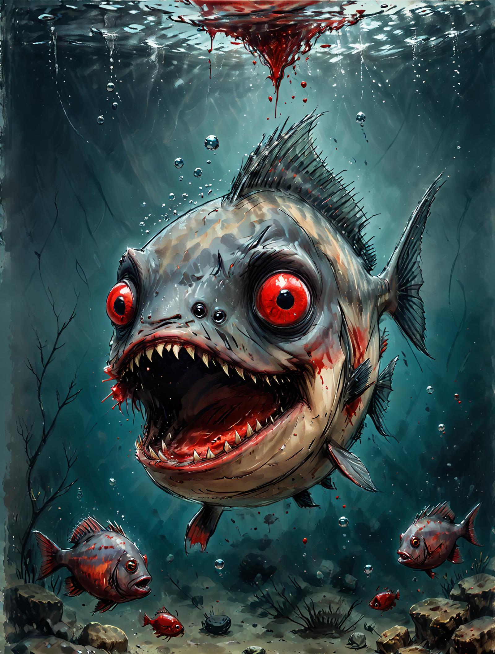 The Fish with Red Eyes - A Frightening Creature in the Dark Water