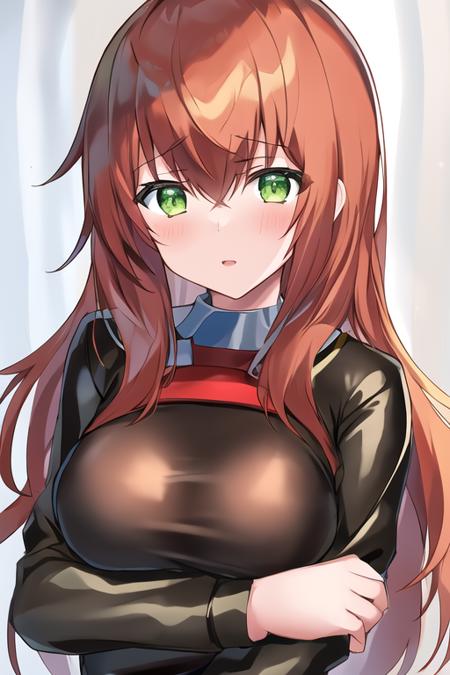 ultra detailed, makise kurisu, 1girl, green eyes, <lora:makise kurisu:0.8>, upper body,