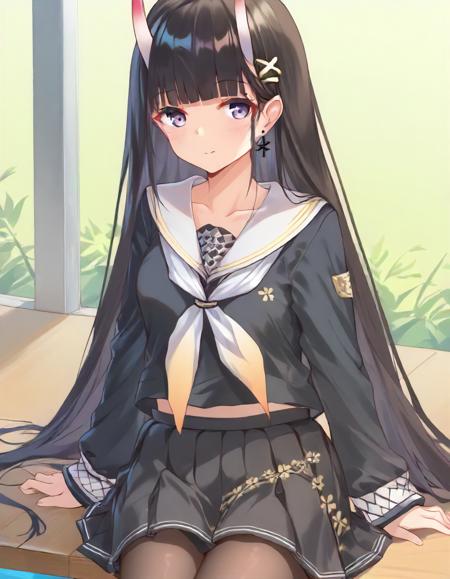  noshiro \(azur lane\) school uniform maid swimsuit zozotown, bikini, pants