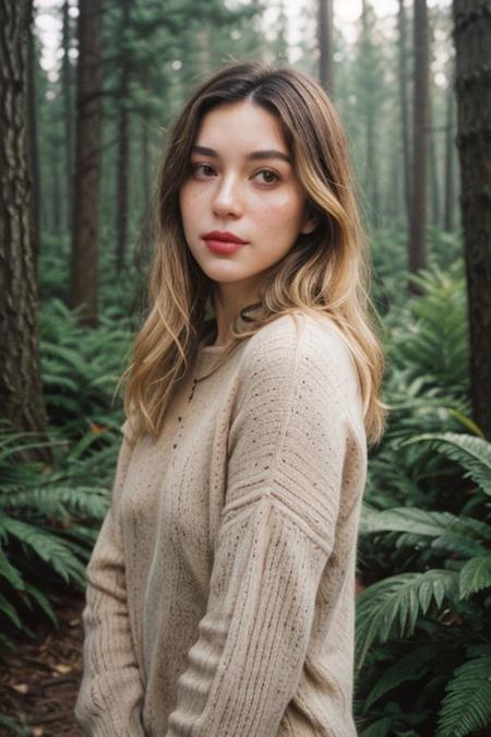 medieval style, one girl, solo, blonde hair, long wavy hair, beautiful face, freckle, medium breasts, saggy breasts, cleavage, pendant, plain yet sexy casual wear, looking at viewer, outdoor, forest, bokeh, film grain, epiCPhoto, sexy, perfect, <lora:pytorch_lora_weights:0.5>, <lora:breastsizeslideroffset:0.2>, <lora:picxer_real:0.7>, <lora:InstantPhotoX3:0.4>, <lora:more_details:0.6>