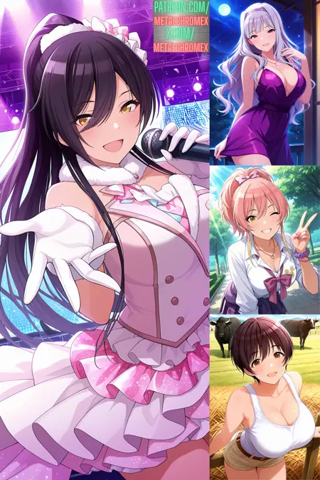 Sakuya Shirase (and over 80 other girls)+The iDOLM@STER Shiny Color game art style - 2 versions - Commission!