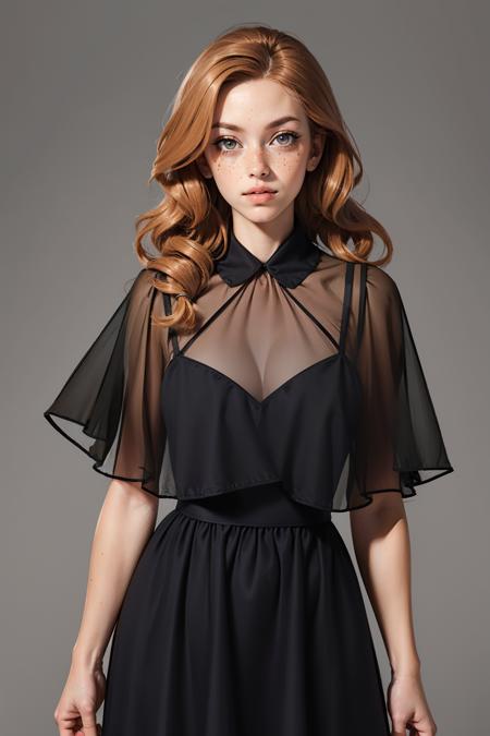 bl4ckw1dowdr3ss, black dress, standing, see-through shawl,
