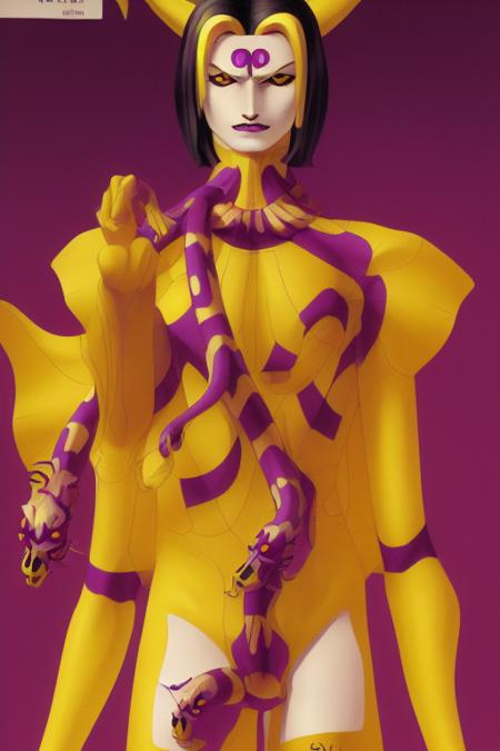 a demon face on a magazine cover with the title ,demon written in yellow and the image of one demon, a poster, perfect facial symmetry, naturalism,kazuma_kaneko