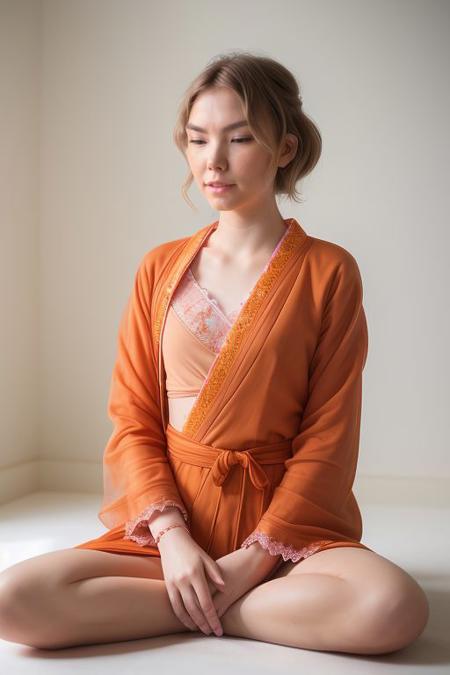 DEN_alisya_soa,
a Buddhist monk sitting outside and meditating in a Buddhist monastery wearing orange Buddhist robes, Buddhist, tranquillity, peace,
bokeh, f1.4, 40mm, photorealistic, raw, 8k, textured skin, skin pores, intricate details  <lora:epi_noiseoffset2:1>, epiCRealism, <lora:ClothingAdjuster3:-0.8>