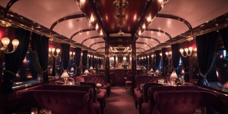 <lyco:Joan Fontaine-v1.0:0> <lyco:orient express-v1.0> orient express luxurious bar, night atmosphere, film grain, sharp, uhd, colorful