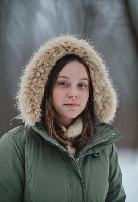 woman wearing a winter parka