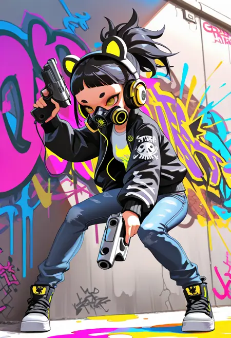 Vibrant 90s Graffiti ILL LoRA Version