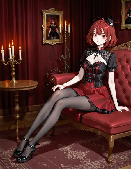 Red Vampire Gothic Cosplay Costume