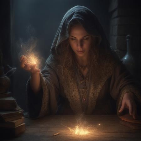 a magic spell that hides a sorceror