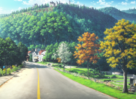 violet evergarden <lora:violet_evergarden_offset:1>, masterpiece, best quality, scenery, tree, no humans, outdoors, nature, forest, building, fence, road, day <lora:more_details:0.5>