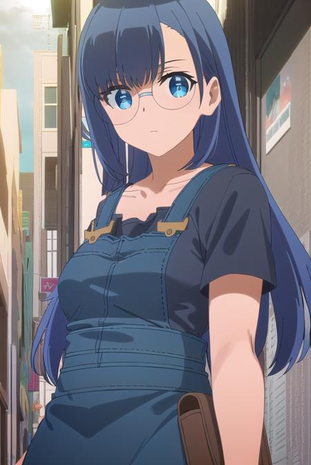 touyayamada, <lora:touya yamada s1-lora-nochekaiser:1>,
touya yamada, long hair, blue hair, blue eyes, round eyewear, glasses,
BREAK shirt, dress, short sleeves, shoes, black footwear, black shirt, blue dress, suspenders, overalls,
BREAK outdoors, city,
BREAK looking at viewer, (cowboy shot:1.5),
BREAK <lyco:GoodHands-beta2:1>, (masterpiece:1.2), best quality, high resolution, unity 8k wallpaper, (illustration:0.8), (beautiful detailed eyes:1.6), extremely detailed face, perfect lighting, extremely detailed CG, (perfect hands, perfect anatomy),