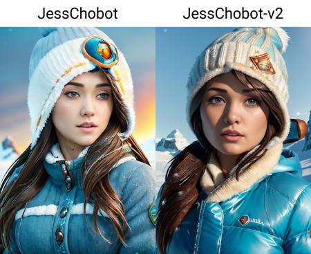 masterpiece, highest quality, 4k, (acclaimed:1.2) realistic photo of (JessChobot) dressed in warm arctic clothing, on an expedition in the north pole, ((beautiful eyes)), (detailed facial features), winter clothing, winter boots, winter pants, snow and ice, glaciers, frozen water, (wearing a winter beanie on her head), beautiful hair, beautiful lighting, cold colors, highly detailed