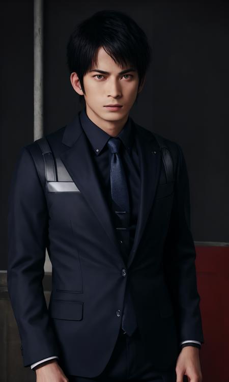 solo,1male,gangtian,realistic,black short hair ,black suit, masterpiece, best quality,  <lora:gangtian-000008:0.8>