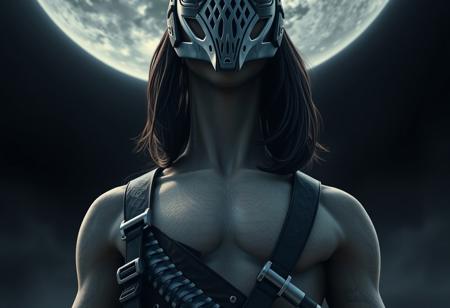 A close-up of a Winter Soldier, chest up, with human upper half and snake lower half, set against a dark, black sky, on a sanctuary in the sky with an Icepunk aesthetic, inspired by Kun Can's style, with a mask that resembles a Winter Soldier's mask, standing in an elegant pose with shoulder-length hair, rendered in a cinematic, high-definition style reminiscent of a digital painting by Goro Fujita and Simon Stalenhag, trending on Artstation and DeviantArt, created using Octane Render in 4K resolution with oil painting textures, in the style of Artgerm.