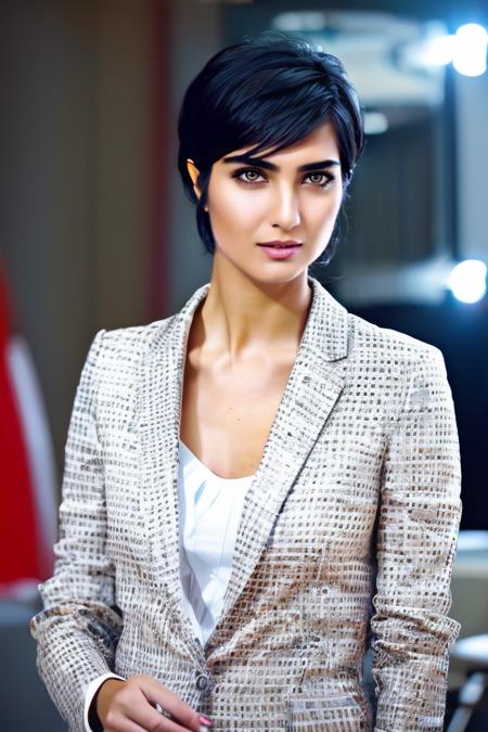 News anchor as TubaBuyukustun01, Well lit, sharp focus, high quality, artistic, unique, award winning photograph, Canon EOS 5D Mark IV DSLR, f/ 8. ISO 100, 1/ 250 second, natural light, professional, flattering, <lora:TubaBuyukustun01-000005:1>