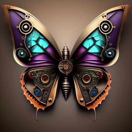 a butterfly steampunk style, <lora:ButterflyAI-000006:1>