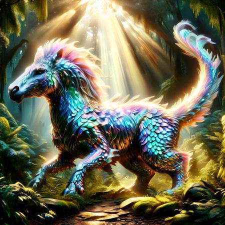 a gorgeous woman,a warrior man,Belle from Beauty and the Beast,Shadow,Zebra,X-Wing, Barbie,At the Moonshadow Glade within the Verdant Mystic Forest,sun rays, (HD, masterpiece, best quality, hyper detailed, ultra detailed, super realistic),amazing,  , p1nk1r1sc4l3s, made out of iridescent scales, mad-wsps, made of mad-wsps, mad-nbla, xl_more_art-full_v1<lora:sdxl\PinkieIriSclsSDXL-v1.safetensors:1.0:1.0> <lora:sdxl\Wisps_of_Light_SDXL.safetensors:0.31:0.31> <lora:sdxl\Space_Nebula_Style_SDXL.safetensors:0.47000000000000003:0.47000000000000003> <lora:sdxl\xl_more_art-full_v1.safetensors:0.43:0.43>