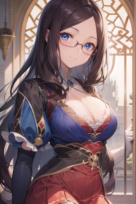 leonardodavinci, <lora:leonardodavinci-lora-nochekaiser:1>,
leonardo da vinci, blue eyes, brown hair, glasses, long hair, semi-rimless eyewear, under-rim eyewear,
BREAK blue gloves, blue thighhighs, cape, elbow gloves, gloves, pleated skirt, puffy short sleeves, puffy sleeves, red skirt, short sleeves, skirt, thighhighs,
BREAK looking at viewer,
BREAK indoors,
BREAK <lyco:GoodHands-beta2:1>, (masterpiece:1.2), best quality, high resolution, unity 8k wallpaper, (illustration:0.8), (beautiful detailed eyes:1.6), extremely detailed face, perfect lighting, extremely detailed CG, (perfect hands, perfect anatomy),