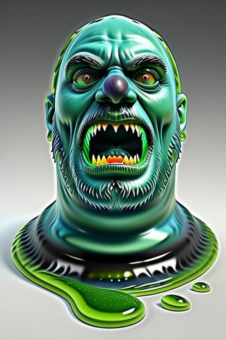 slime-morph, sl1m3d, ultra realistic, slime monster