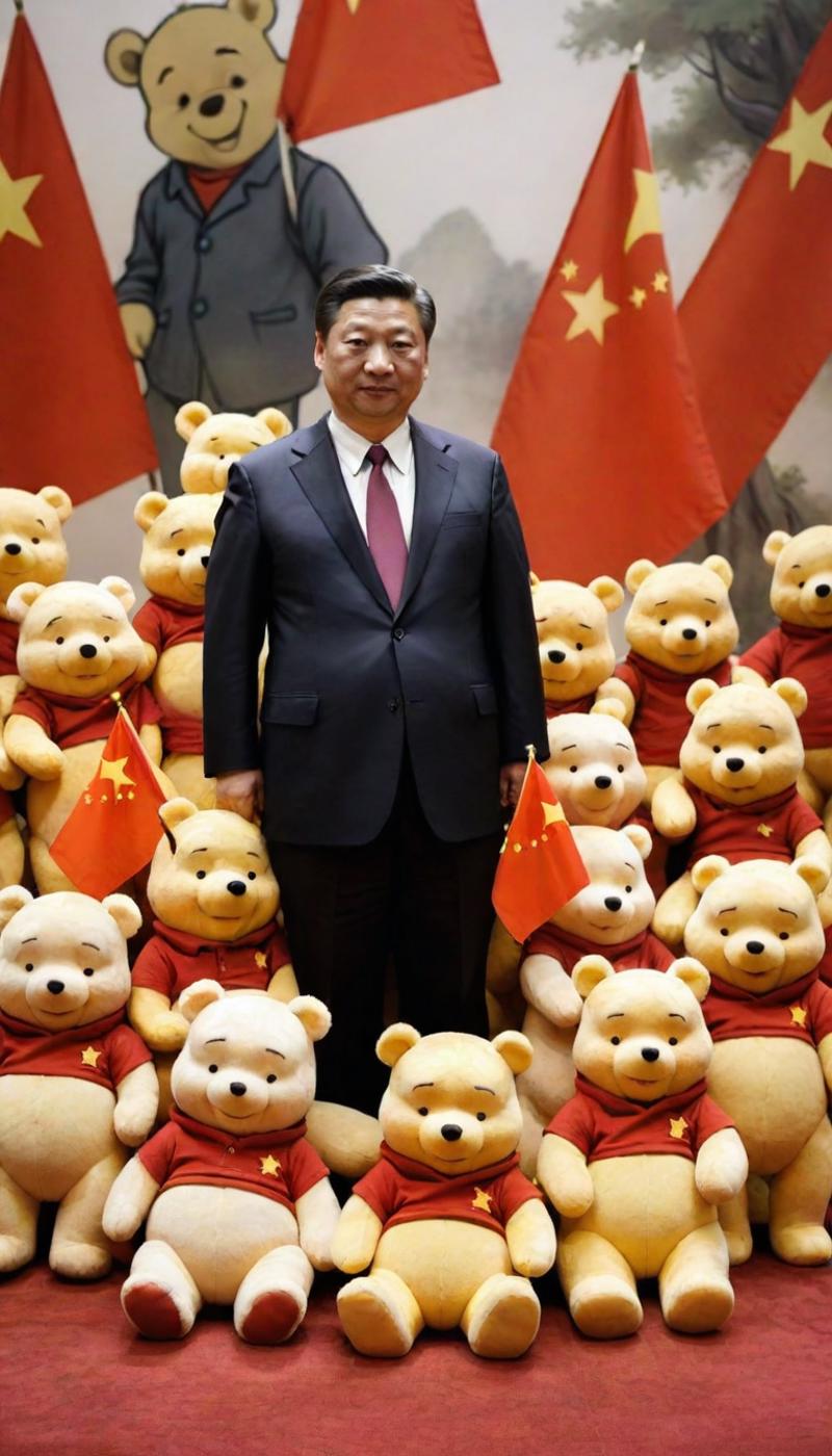 Man in Suit Posing with a Group of Stuffed Animals.