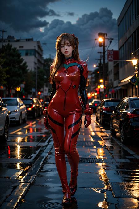 asuka cosplay costume, cosplay, plugsuit, bodysuit, hair ornament