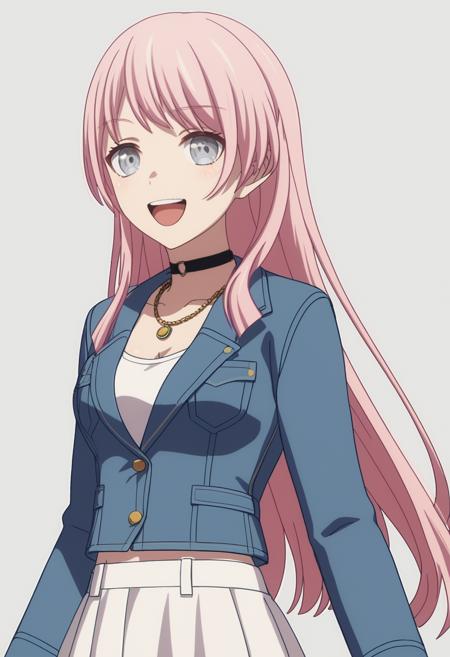 chihaya anon pink hair grey eyes school uniform