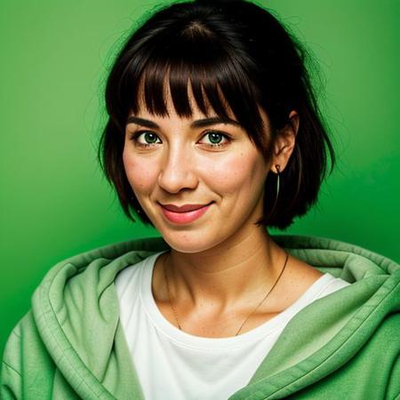 RAW photo, this person does not exist, green background, 8k uhd, dslr, soft lighting, high quality, film grain, Fujifilm XT3