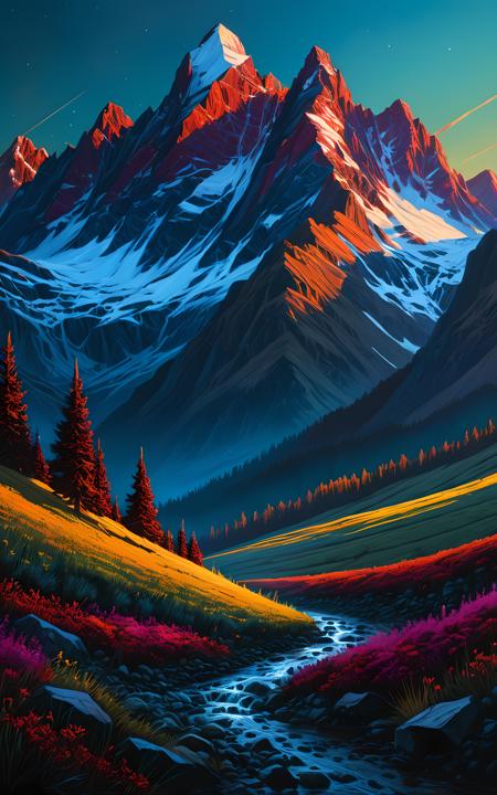 Mountains, painted, intricate, volumetric lighting, beautiful, rich deep colors masterpiece, sharp focus, ultra detailed, in the style of dan mumford and marc simonetti, astrophotography<lora:xl_more_art-full_v1:0.3>