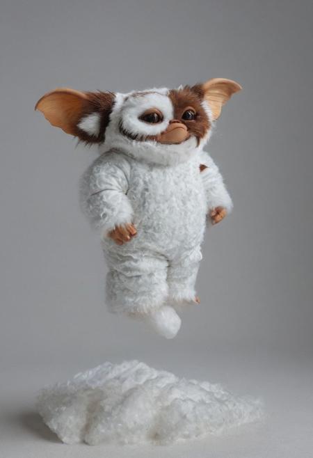 amazing quality, masterpiece, best quality, hyper detailed, ultra detailed, UHD, perfect anatomy, portrait, dof, hyper-realism, majestic, awesome, inspiring, - a fluffy cute #giz# gizmo(dressed in white spacesuit 2.3),  cinematic composition, soft shadows, national geographic style, sharp focus