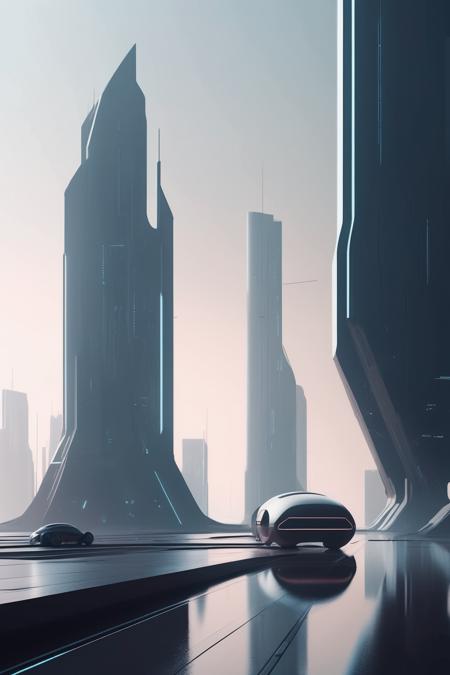 <lora:Christopher Balaskas Style:1>Christopher Balaskas Style - /a minimalistic realistic photography of a digital metropolis, imagine a futuristic cityscape with futuristic cars and spaceships, where technology and architecture converge