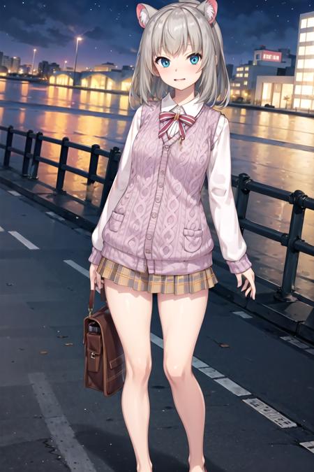 (masterpiece, best quality), 1girl, solo, night
<lora:hoshimiVR_all:0.6>, hoshimi-sweater, sweater vest, full body