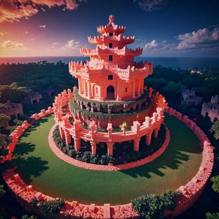 (stylized by Leanne Surfleet:0.8) and (Sailor Moon:1.1) and (Hiroyuki-Mitsume Takahashi:1.2) , anime key visual, intricate details, landscape of a Beautiful Rich (Coral Castle:1.3) from inside of a Lusaka, Sublime indoors and Planetary rotation in background, Bathed in shadows, Anime screencap, Romantic, Post-Impressionism, Beautifully Lit, 35mm, Autochrome, Orton effect, MOBA style, pixiv, professional