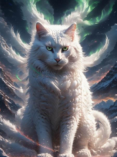 mythical beast white cat