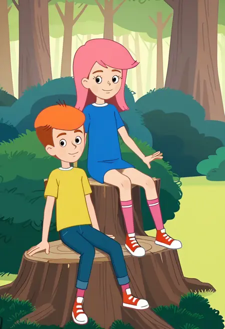 Uncle Fyodor and Girl Olya together. Prostokvashino. 2018.