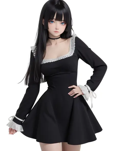 Minimalist-style black dress