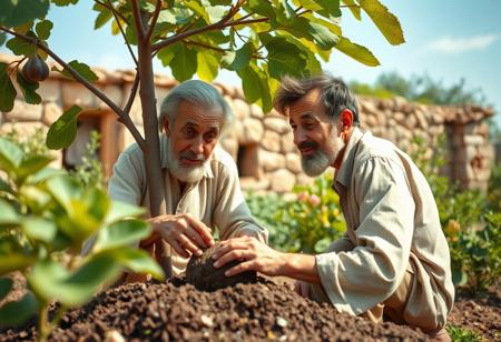 In a small, sun-drenched village, an old man carefully plants a fig tree in his garden. A young man, observing with a mix of curiosity and skepticism, approaches him and asks, “Why are you planting such an old fig tree? You’ll never get to eat its fruits.”
The old man, his face weathered by years of experience and wisdom, looks up with a wry smile and replies, “Maybe you should focus on minding your own business instead of worrying about mine.”