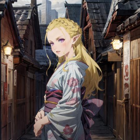 <lora:Dine001:0.7>,<lora:add_detail:1>,<lora:boldline:-0.8>,<lora:noline:0.3>,
Di_ne,1elf girl,purple eyes,crown braid,
solo,
print_kimono,city,