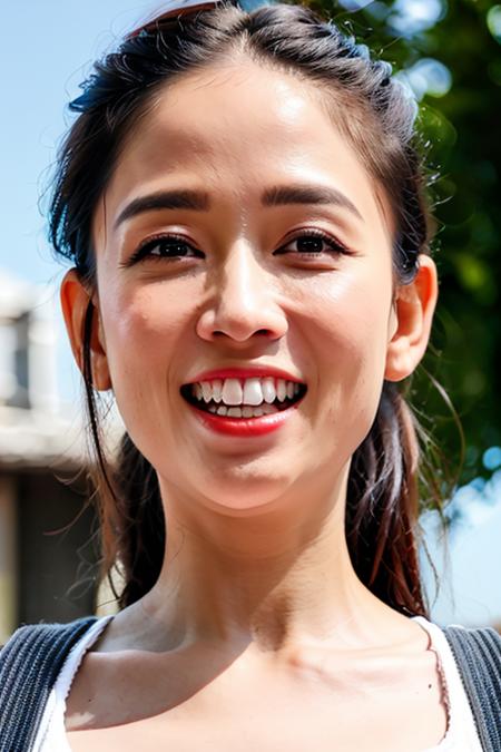 ãã¹ã¿ã¼ãã¼ã PHOTOREALISTIC REALISTIC,masterpiece,best quality,highres,ultra detailed,8k,(point-of-view:1.5),1woman,looking at viewer,upper teeth,smile,day,outdoors, <lora:chenqiaoenAlexnsfw:0.7>