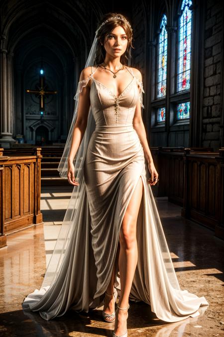 (masterpiece, best quality:1.3)
<lora:add_detail:0.7> <lora:epi_noiseoffset2:1> <lora:LaraRise:0.7>
LaraRise, 1girl, solo, long hair, wearing a wedding dress, bridal veil, inside a church piercing, character portrait, Full Body, D&D, trending on artstation, artgerm, 4