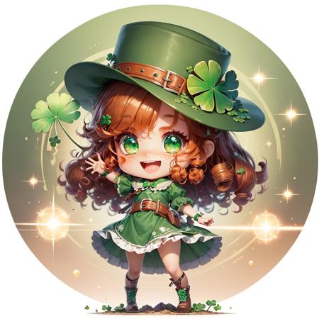 ShamrockWorld,   clover, four-leaf clover, light particles,