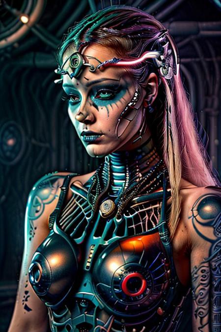 A futuristic humanoid female with glowing blue accents in her skin explores a serene digital garden. The garden is filled with luminous flowers and holographic butterflies, all interacting with her movements. The setting is ethereal, with soft neon lighting and a starry sky in the background. Incorporate glowing or pulsating effects to enhance the futuristic vibe. Stick with a consistent palette, like soft blues and neons, to maintain harmony. three quarter view,