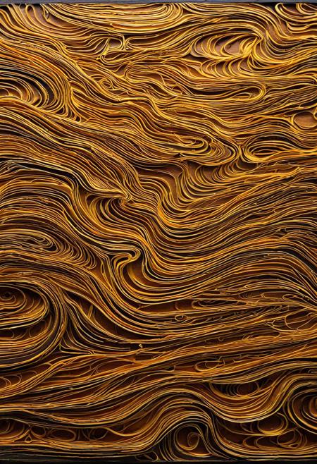 Thick layer, dark gold, bold lines, hyper detailed, a dark warm limited palette, chiaroscuro, linquivera, liiv1, Deep 3D, volumetric, dimensional, depth, thick paper, high stack, heavy texture, tangible layers, papercut art of linquivera kylin, greg rutkowski