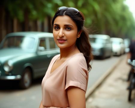 cinematic film still ParineetiChopra, <lora:ParineetiChopraSDXL:1> (8k, RAW photo, best quality, masterpiece:1.2), (realistic, photo-realistic:1.37), ultra highres, depth of field, chromatic aberration, caustics, Broad lighting, natural shading,Fujifilm XT3,ultra detailed,uniform,1girl, solo,standing, looking at viewer, outdoors,street . shallow depth of field, vignette, highly detailed, high budget, bokeh, cinemascope, moody, epic, gorgeous, film grain, grainy