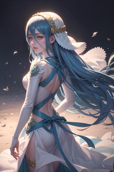 feazura veil, single thighhigh blue hair