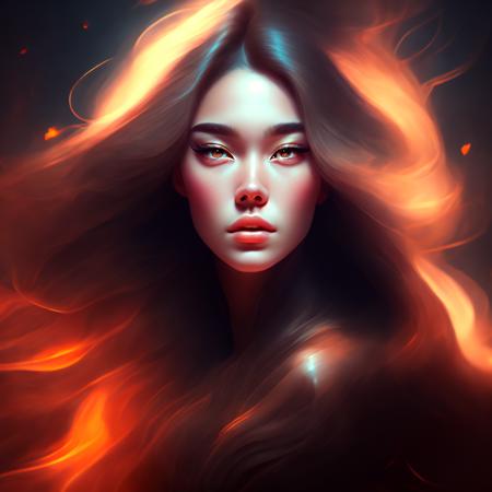 (neverlate style:1) a digital painting of a woman with long hair <lora:djzNeverLateV21_LoraBooth:1>