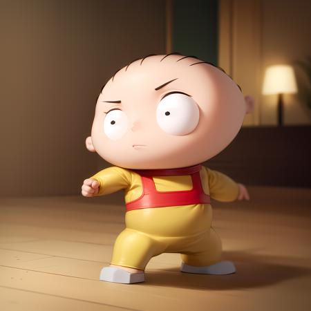 ((masterpiece, best quality)),(complex light), 1boy, solo, baby, stewie griffin, <lora:Stewie_Griffin1-10:0.6>, yellow shirt, fighting stance,