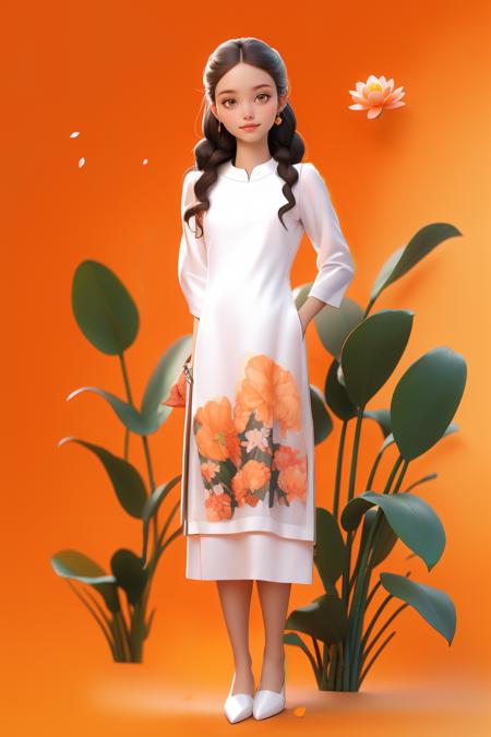 contrasting colors aodai, (masterpiece,best quality:1.6)